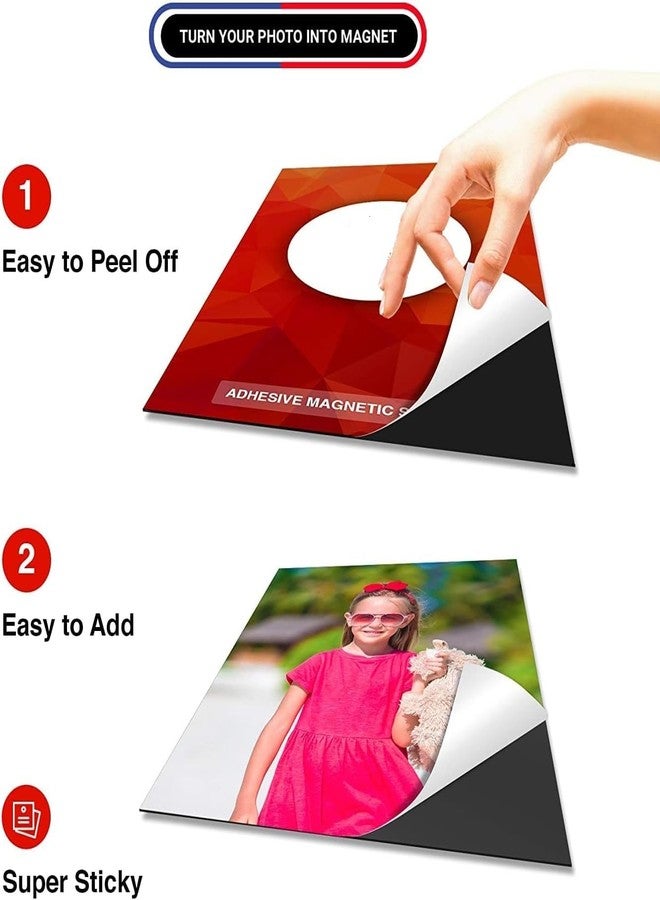 ART IFACT 6 Pcs of 4x6 inches with 0.5mm thick Self Adhesive Magnetic Sheet Black | Peel Paste and Place to Make Your Craft & Photos a Magnet |DIY Crafts|Not for Heavy object (6, 0.5mm X 4X6 inch) - Image 2